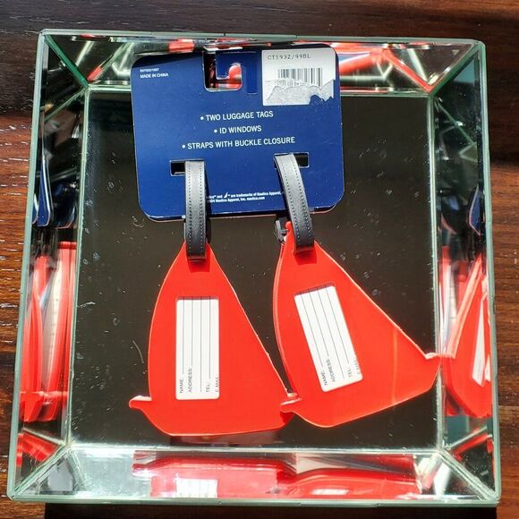 NWT 2 Nautica Rubber sailboat Luggage tags w/ID Window. Yacht Rock Vibes! - Picture 2 of 2